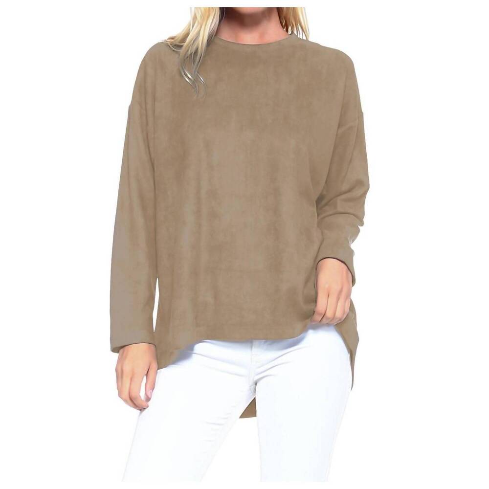 NEW JOH adi classic crew neck top in mushroom